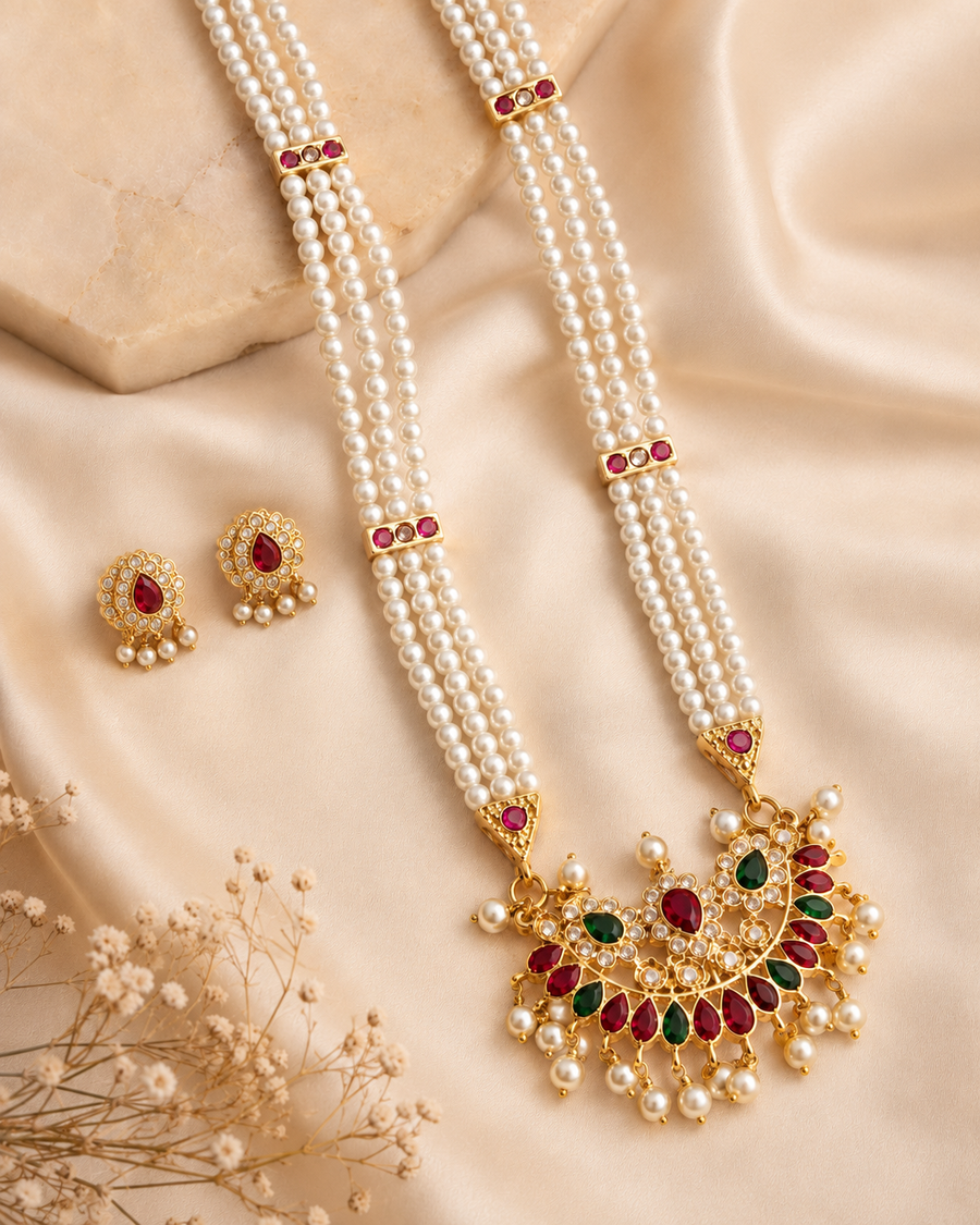 Meher Multicolour Pearl Necklace Set