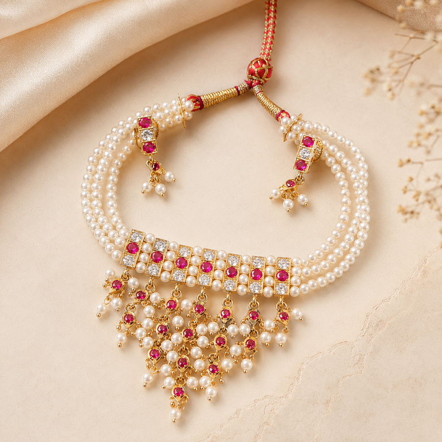 Pink and Pearl layered Regal set