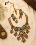 Heritage Rajwadi Necklace Set with Matching Earrings