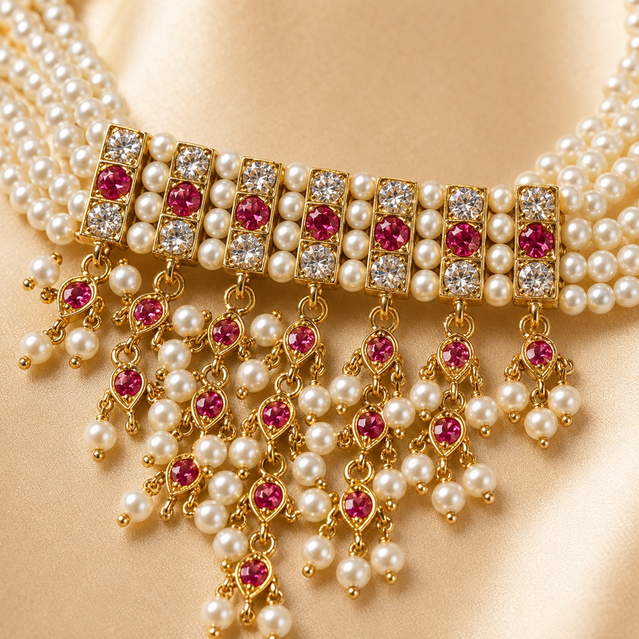 Pink and Pearl layered Regal set