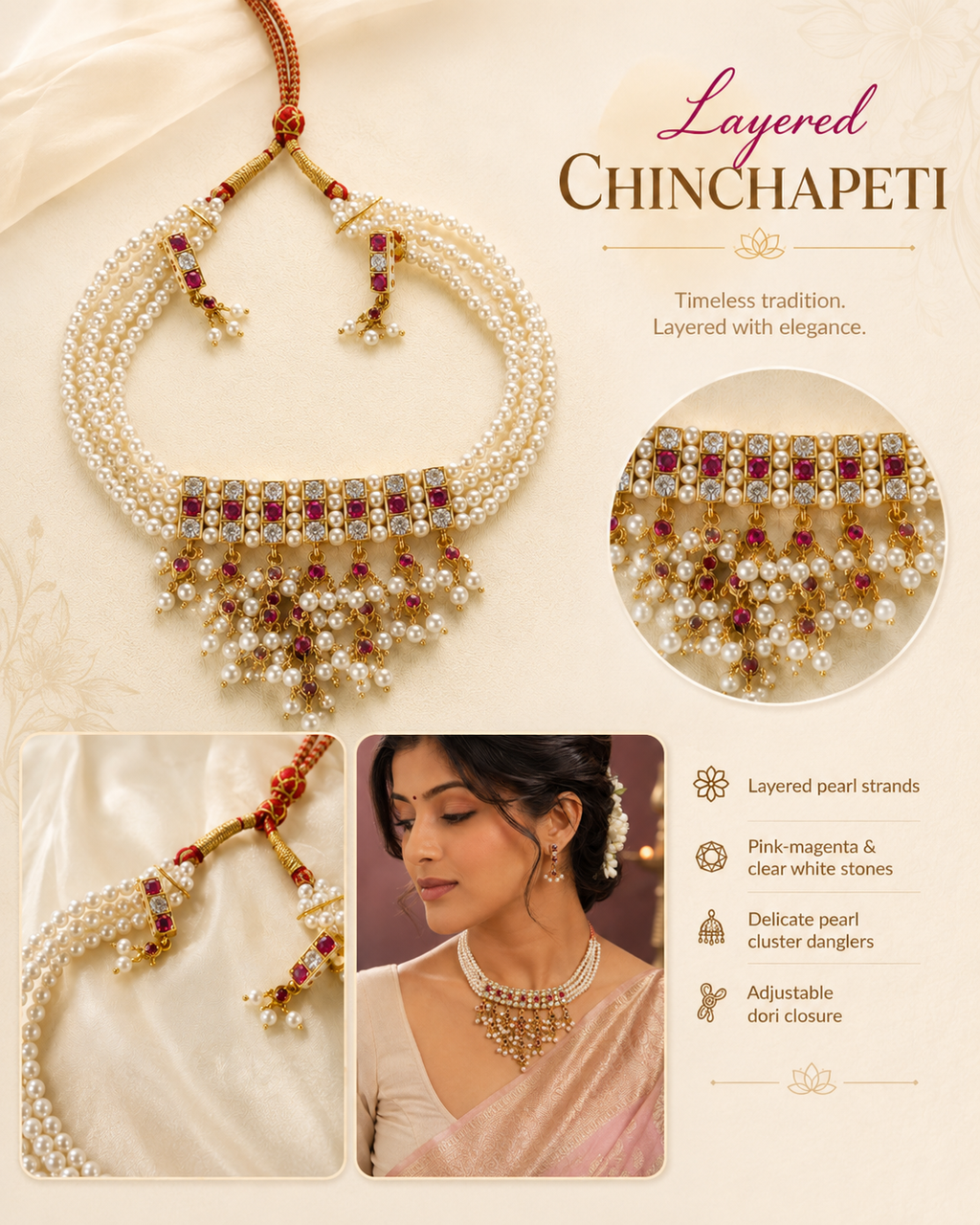 Pink and Pearl layered Regal set
