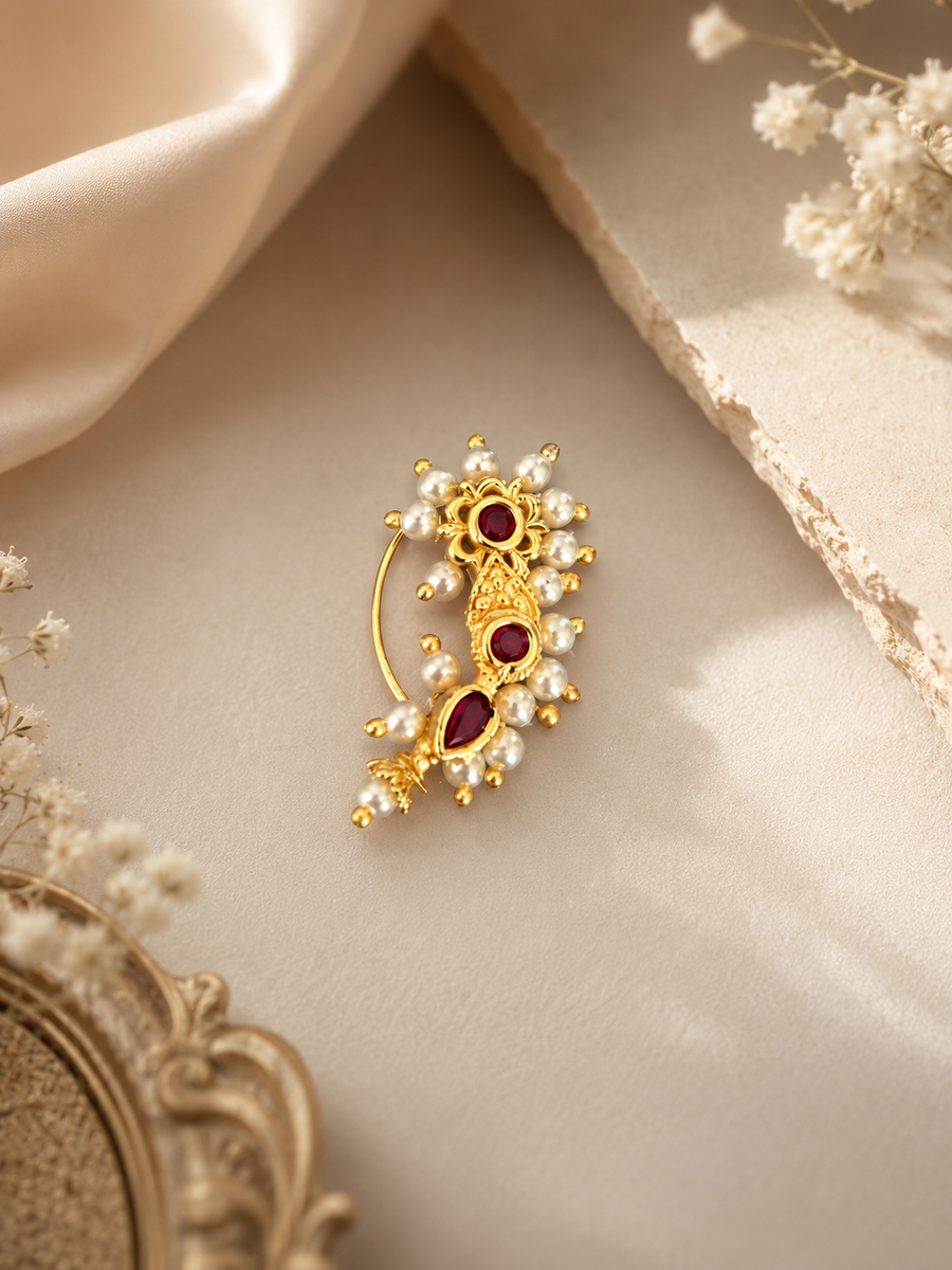 Ruhani Pearl & Ruby Maharashtrian Pres-on Nath